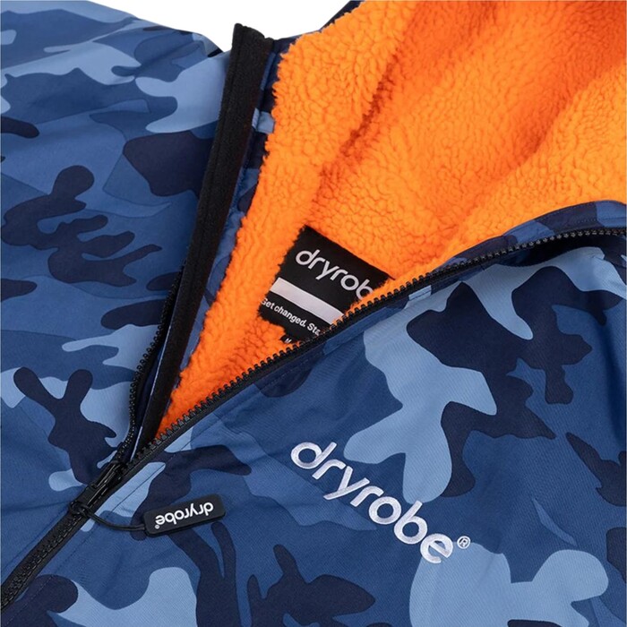 2024 Dryrobe Advance Long Sleeve Changing Robe V3 DALSV3 - Blue Camo / Orange